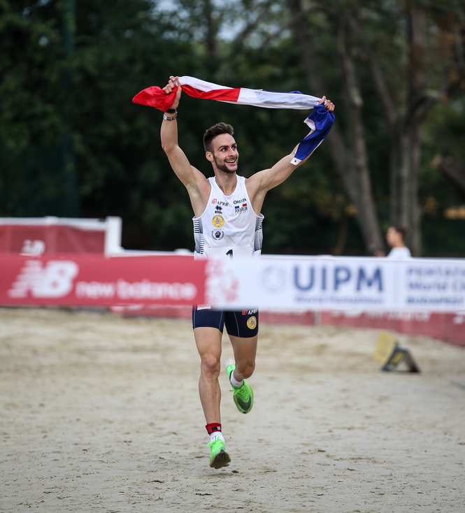 Valentin Belaud of France wins gold at the UIPM 2019 Pentathlon World Championships in Budapest