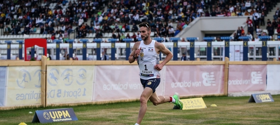 Valentin Belaud on his way to winning gold at the UIPM 2019 Pentathlon World Championships in Budapest